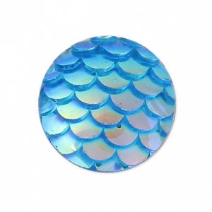 Resin cabochon 12 mm Resin cabochon effect - Aqua AB x1