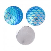 Resin cabochon 12 mm Resin cabochon effect - Aqua AB x1