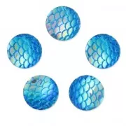 Resin cabochon 12 mm Resin cabochon effect - Aqua AB x1