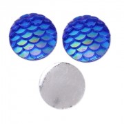 Resin cabochon 12 mm Resin cabochon effect - Sapphire AB x1