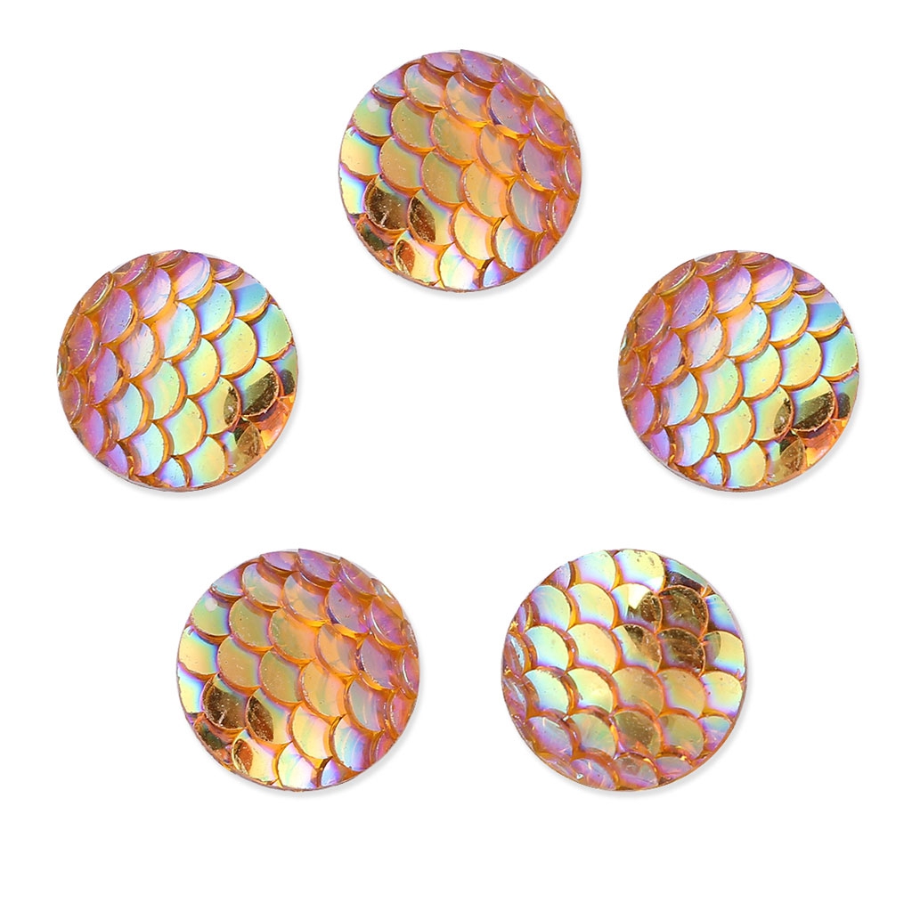 Resin cabochon 12 mm Resin cabochon effect - Topaz AB x1 - Perles & Co