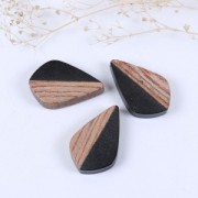 Half-drilled drop pendant imitation wood 30 mm Black x1