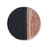 Puck shape resin bead imitation wood 24 mm Black x1|raw }}