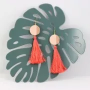 Puck shape resin bead imitation wood 24 mm Black x1