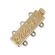 3-row clasp 21x9 mm leaf pattern - Gold x1|raw }}