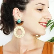 Rattan pendant/loop 50 mm for your DIY creations x1