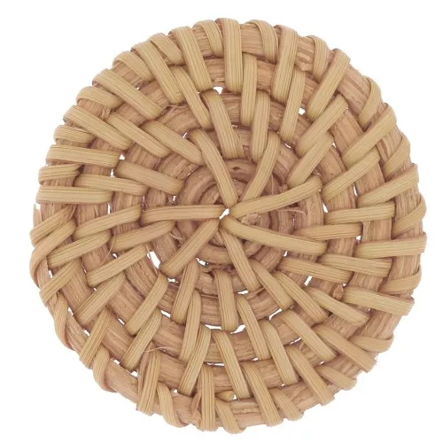 Rattan disc 47 mm Brown for DIY jewelry creation x1