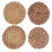 Rattan disc 47 mm Brown for DIY jewelry creation x1