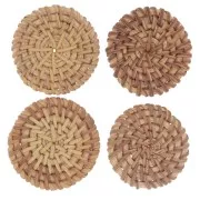 Rattan disc 47 mm Brown for DIY jewelry creation x1