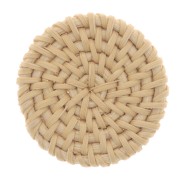 Rattan round-shaped pendant 40 mm for your DIY creations Natural x1|raw }}