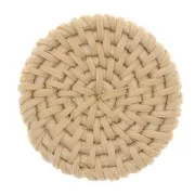 Rattan round-shaped pendant 40 mm for your DIY creations Natural x1