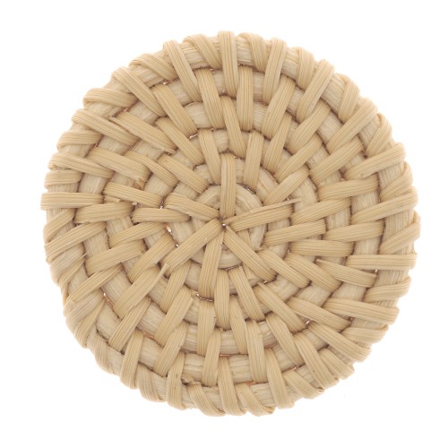 Rattan round-shaped pendant 40 mm for your DIY creations Natural x1