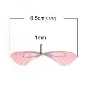 Butterfly wings pendant with 2 holes 42.5x17 mm Dark Pink/Brown x1