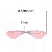Butterfly wings pendant with 2 holes 42.5x17 mm Dark Pink/Brown x1