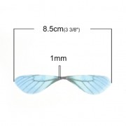 Butterfly wings pendant with 2 holes 42.5x17 mm Blue/Brown x1