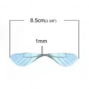 Butterfly wings pendant with 2 holes 42.5x17 mm Blue/Brown x1