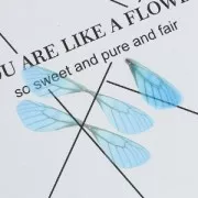 Butterfly wings pendant with 2 holes 42.5x17 mm Blue/Brown x1