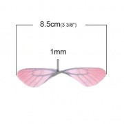 Butterfly wings pendant with 2 holes 42.5x17 mm Fuchsia/Brown x1