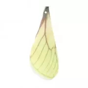 Butterfly wings pendant with 2 holes 42.5x17 mm Yellow/Brown x1