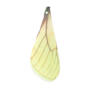 Butterfly wings pendant with 2 holes 42.5x17 mm Yellow/Brown x1