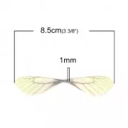 Butterfly wings pendant with 2 holes 42.5x17 mm Yellow/Brown x1