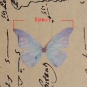 Butterfly without hole 50x35 mm Blue x1