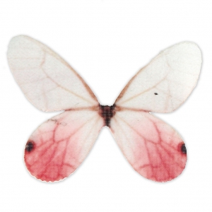 Butterfly without hole 50x35 mm White/Red x1