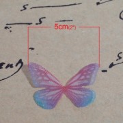 Butterfly without hole 30x21 mm Red/Blue x1