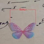 Butterfly without hole 30x21 mm Red/Blue x1