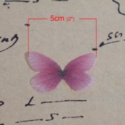 Butterfly without hole 30x21 mm Violet/Fuchsia x1