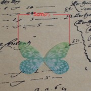 Butterfly without hole 50x35 mm Green/Yellow x1