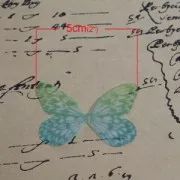 Butterfly without hole 50x35 mm Green/Yellow x1