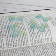 Butterfly without hole 50x35 mm Green/Yellow x1