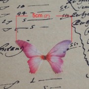 Butterfly without hole 50x35 mm Fuchsia x1