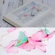 Butterfly without hole 50x35 mm Fuchsia x1