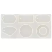 Silicone mold to make resin pendants 70 mm 6 geometric shapes