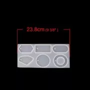 Silicone mold to make resin pendants 70 mm 6 geometric shapes