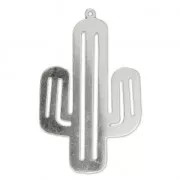 925 Sterling silver cactus pendant 37x23 mm x1
