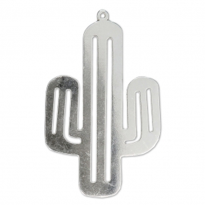 925 Sterling silver cactus pendant 37x23 mm x1
