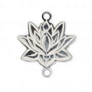 925 Sterling Silver Lotus Flower 17x15mm x1|raw }}
