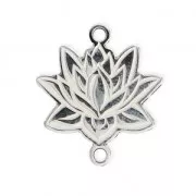 925 Sterling Silver Lotus Flower 17x15mm x1