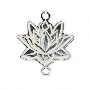 925 Sterling Silver Lotus Flower 17x15mm x1