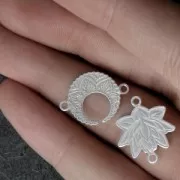 925 Sterling Silver Lotus Flower 17x15mm x1