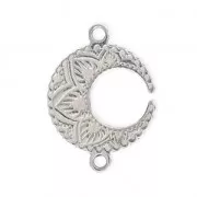 925 Sterling Silver Mandalas half-moon spacer 18x13mm x1
