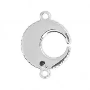 925 Sterling Silver Mandalas half-moon spacer 18x13mm x1