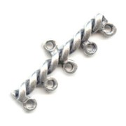5 strands spacers 32x11mm Antic silver tone x4|raw }}