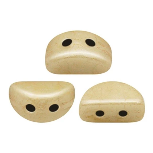 Glass beads Kos® by Puca® 6x3 mm Opaque Beige Ceramic Look x10g