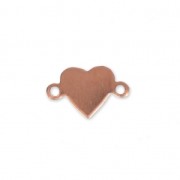 Copper spacer 2 loops base for enamel powder Efcolor - Heart - 15x10 mm x1|raw }}
