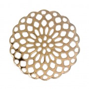 Rosette-shaped pendants 25 mm for fancy jewelry creation - fine Gold plated x4|raw }}