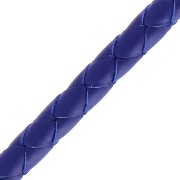 Braided leather cord 5 mm Blue x 50 cm